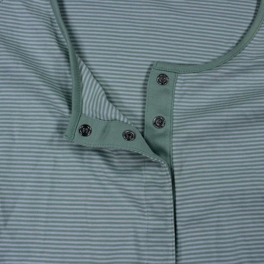 LAKE Pajamas Pima Cotton Striped Lounge Set Green White Women's Size Large